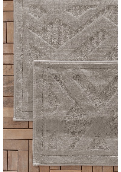 Yataş Bedding Milo Banyo Paspası Seti - Gri (50x60 cm + 60x100 cm) Gri
