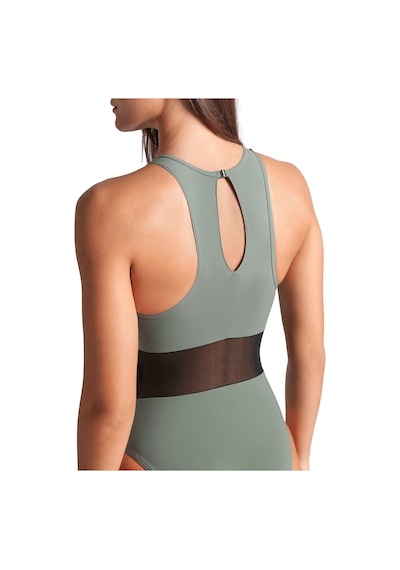 Arena Mesh Panels Swimsuit Vent Back Kadın Gri Yüzücü Mayosu 006658600 1666957 Gri