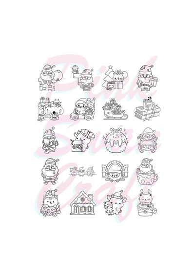Yılbaşı Cozy Christmas Elements 20x20 Cm Büyük Boyama Kitabı, Çocuklar Ve Yetişkinler İçin