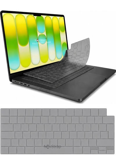 Novstrap Apple Macbook Neo 13 İnç A18 Çip A3404 İle Uyumlu Türkçe Q Gri Füme Silikon Klavye Koruyucu Kılıf