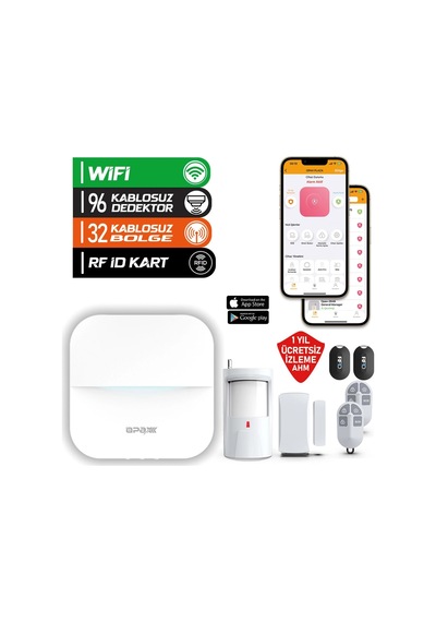 Opax-w20-w Beyaz Wifi Kablosuz Alarm Sistemi