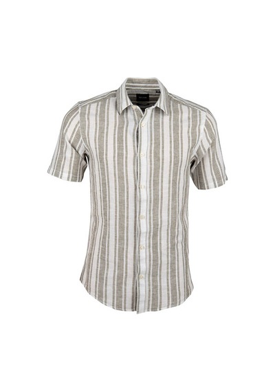 Only & Sons Erkek Gömlek Gri 22028420 Onscaıden Ss Mıx Strıpe Lınen Shırt