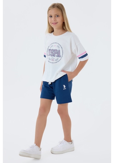 U.s. Polo Assn. Kız Çocuk Beyaz Şort Takım Beyaz