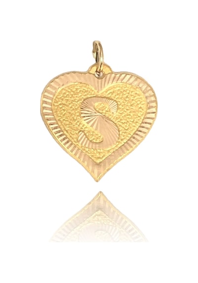 0.25 Gram 14 Ayar S Harfi Kalp Kolye Ucu