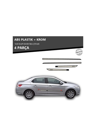 Peugeot 301 Yan Kapı Koruma Çıtası Plastik + Krom Unvrslppkçt00078