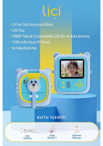 Liçi LC-P02 Çocuk Fotoğraf Makinesi