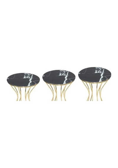 Brc Kum Saati Zigon Siyah Mermer Desen Metal Transmisyon Çelik Go (411812821)