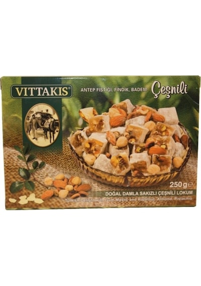 Vittakis Doğal Damla Sakızlı Çeşnili Lokum 250 G