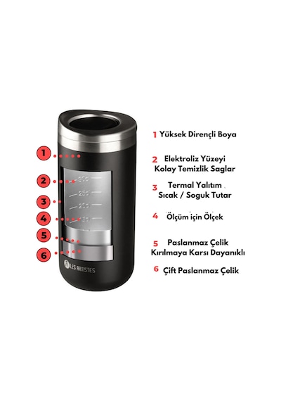 Les Artistes Paris Isı Yalıtımlı Çelik Termos Mug 350ml Split Pink Renkli