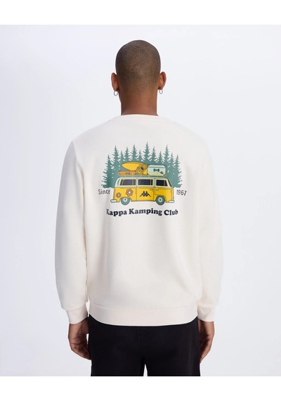 Kappa Authentic Authentic Graphik Pyke Unisex Sweatshirt-beyaz Beyaz