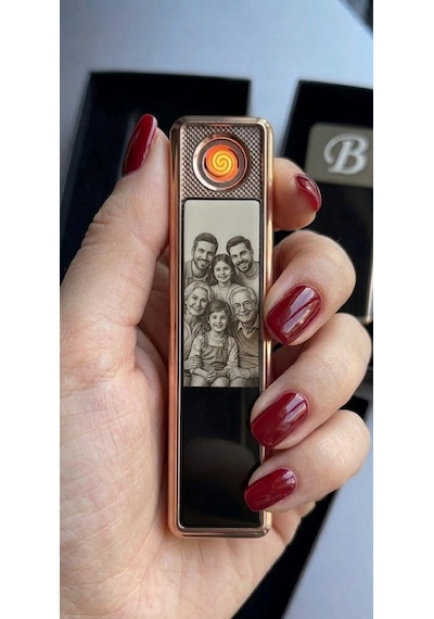 Kişiye Özel Fotoğraf Baskılı Usb Şarjlı Rezizdanslı Çakmak - Fotoğraflı & İsimli