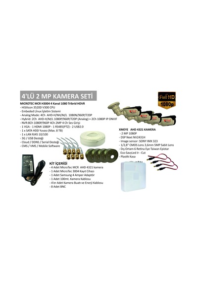 Microtec 4 Lü Ahd 2 Mp Kamera Seti