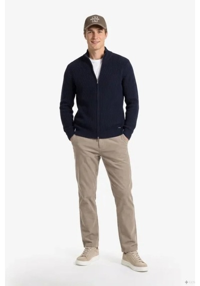 Nautica Erkek Lacivert Regular Fit Fermuarlı Triko Kazak-24790