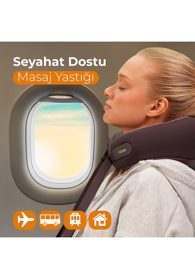 Fabcio Hug Isıtmalı Omuz Ve Boyun Yoğurmalı Taşınabilir Ofis/ev/seyahat Shiatsu Masaj Yastığı Şarj Edilebilir Gri
