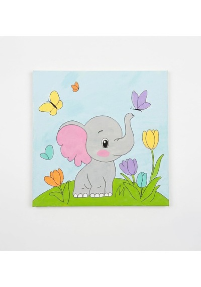 %100 El Yapımı Orijinal Çizim Çocuk Odası Tablosu - 20x20 Cm Akrilik Duvar Dekorasyonu