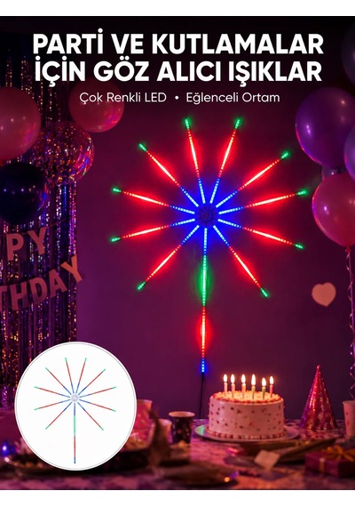 Rgb Led Duvar Dekoru Sökülebilir Kollu Işık Sistemi Yeni Nesil Çok Renkli Rgb
