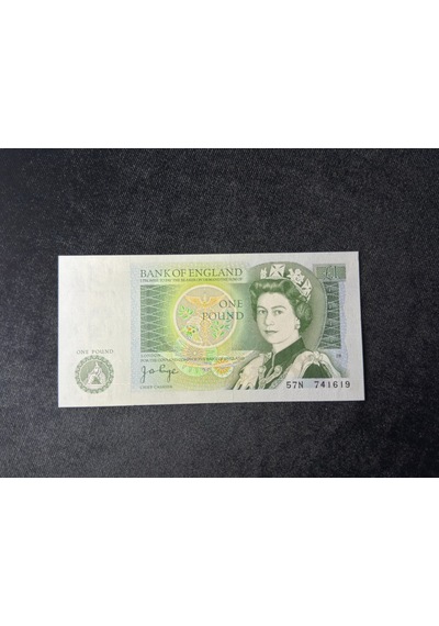 İngiltere Great Britain , 1 Pound 1978-80 Seri No 57n 741619 P 377a Eski Yabancı Kağıt Para Unc Çil
