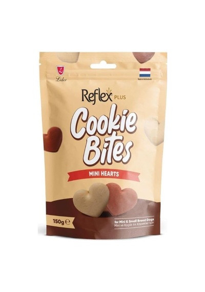 Plus Cookie Bites Mini Hearts, Küçük Irk Yetişkin Köpek Ödül Maması, 150 G