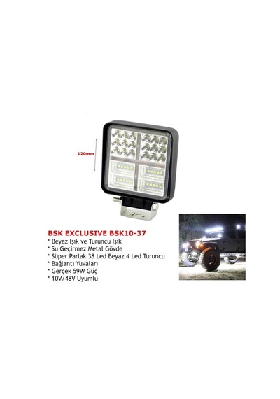 10V-48V Led Lamba Off-Road 59 X 1W 59 Ledli Kare 107 X 120 N11.47480