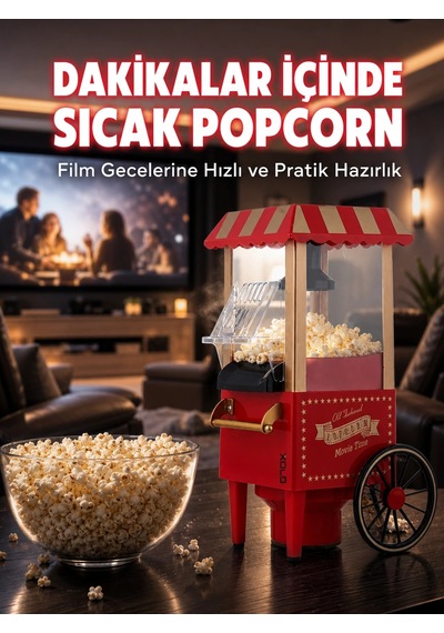 Mey İthalat 5 Dakikada Popcorn Hazırlayan Yağsız Patlatma Makinesi
