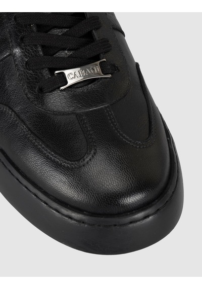 Cabani Siyah Hakiki Deri Erkek Sneaker Ayakkabı