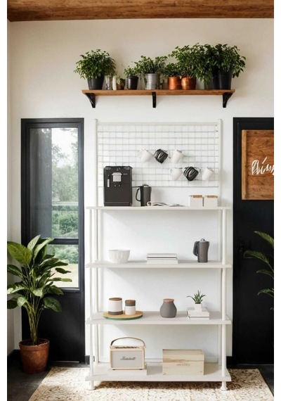 Çevir Kur Beyaz 4 Raflı Kahve Köşesi Dolabı Mutfak Düzenleyici, Stand, 71x167x35 Cm Beyaz Çevir Kur Beyaz 4 Raflı Kahve Köşesi Dolabı Mutfak Düzenleyici, Stand, 71x167x35 Cm Beyaz