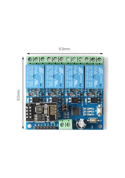 Esp8266 Esp-01 12v 4 Kanallı Wifi Röle Modülü - Akıllı Ev Uzaktan Kontrol Anahtarı