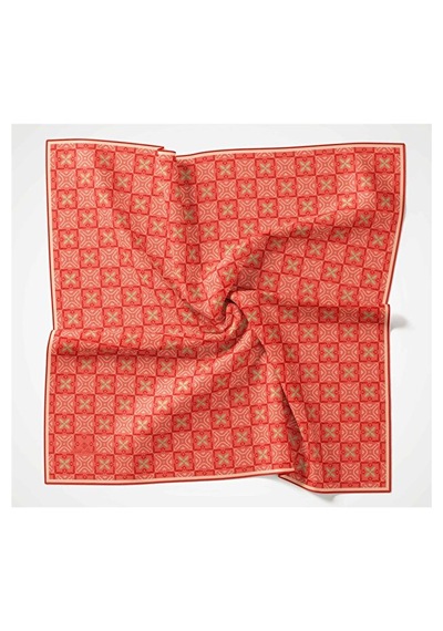 Silk Home Pusula Desen Soft Pamuk Eşarp Nar Çiçeği