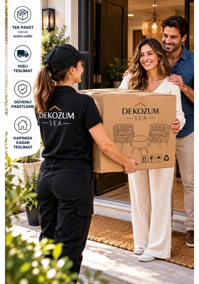 Sea Çay Seti Berjer Salon Balkon Koltuk Oturma Grubu 2 Berjer 1 Puf 3 Lü Çok Renkli Çok Renkli