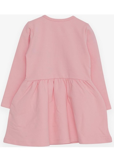 Breeze Kız Çocuk Uzun Kollu Elbise Tüllü Unicorn Nakışlı 1.5-5 Yaş, Pembe-pembe Pembe