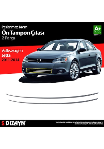 S-Dizayn Vw Jetta Krom Ön Tampon Çıta 2 Prç 2011-2014