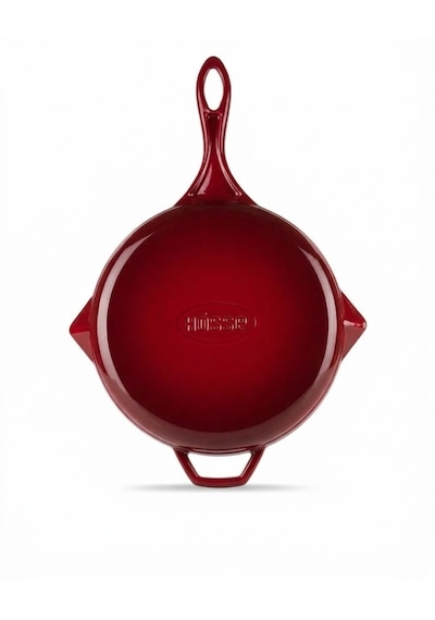 Hosse Yuvarlak Döküm Grill Izgara Tava 24cm Kırmızı