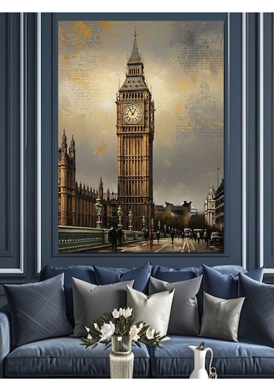 Ahşap Tablo Tarihi Londra Big Ben Manzarası