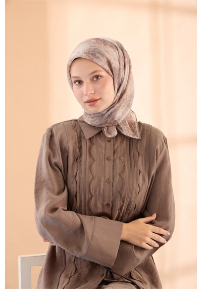 Silk Home Soft Eşarp 73095-06 Sütlü Kahve, Gri, Kahverengi, Taş