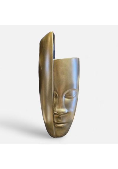 Soyut Yüz 40 Cm Bronz Vazo