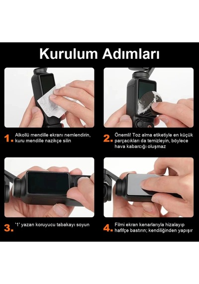 Newdaki Djı Osmo Pocket 3 / 4 / 4p Uyumlu Ekran Koruma Filmi Şeffaf