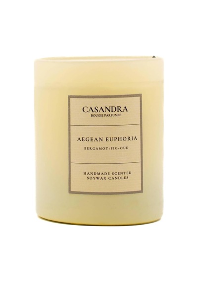 Casandra Aegean Euphoria Soya Mum Bergamot & Incir & Ud Kokulu Dekoratif Aromaterapi Mum Çok Renkli