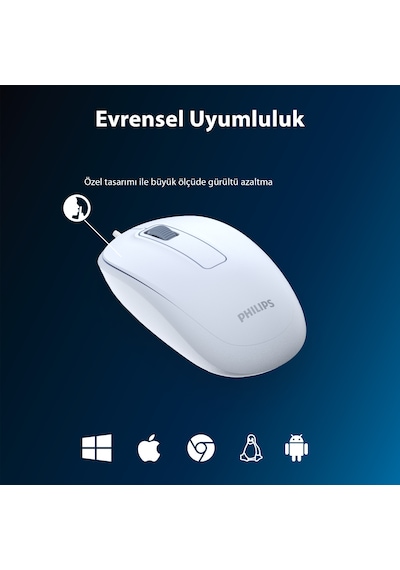 Philips SPK7238 USB Kablolu 1200 DPI 3 Tuşlu Optik Mouse