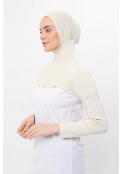 Altobeh Boyunluklu Boneli Uzun Kolluk Krem Çok Renkli