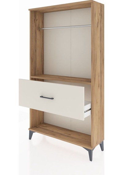 Arges Dolap Tek Raflı Tek Çekmeceli Tek Askılı 88x30x163 Çam-aytaşı Atlas Çam