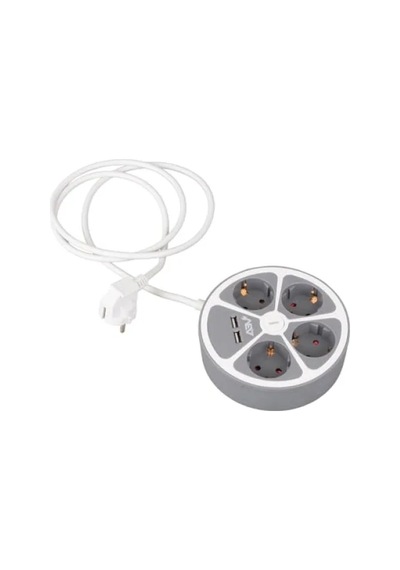 4 Prizli Anahtarlı Grup Priz - 2 Usb, 1.5 Metre 0