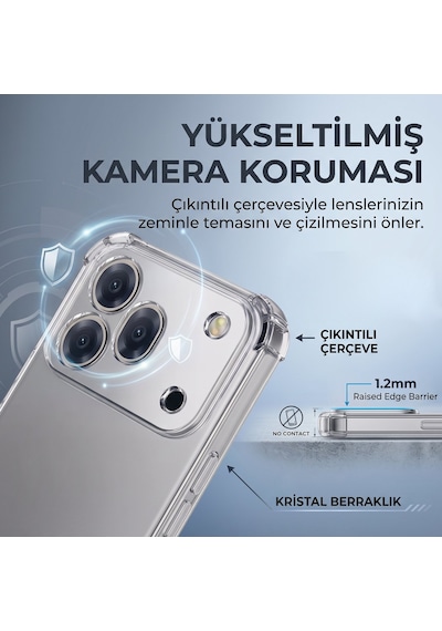 Caseonn Huawei Mate 80 Kılıf Airbag Kristal Kartlık Bölmeli Silikon Kapak Şeffaf
