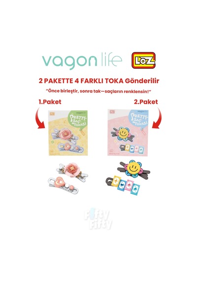 4'lü Saç Toka Seti Önce Birleştir,sonra Tak 2 Paket 4 Adet Gönderilir Yapı Toka Seti Ff 7123-7135