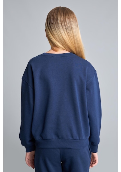 Defacto Relax Fıt Bisiklet Yaka Lacivert Sweatshirt Kız Çocuk E6842a826aunv241 Lacivert-nv241