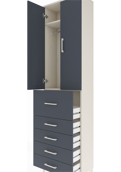 Arges Dolap 2 Raflı 5 Çekmeceli 2 Kapaklı 60x30x221 Aytaşı-an... Aytaşı