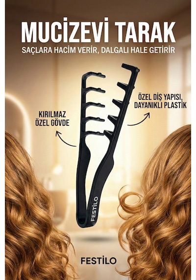 Mucizevi Hacim Ve Dalga Veren Tarak Kadınlara Özel Toz Wax 2 Li Set
