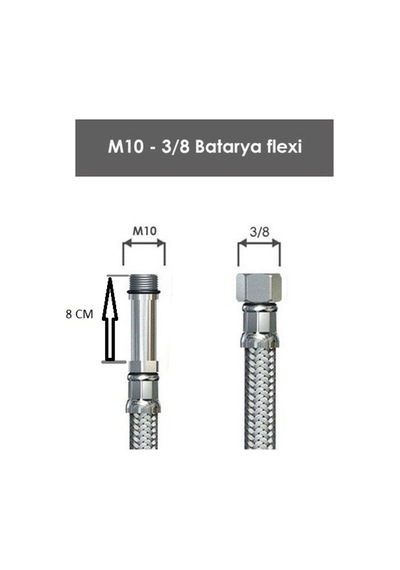Batarya Bağlantı Hortumu Flexi Uzun Pimli 8 Cm M10 3/8 50 Cm Diğer
