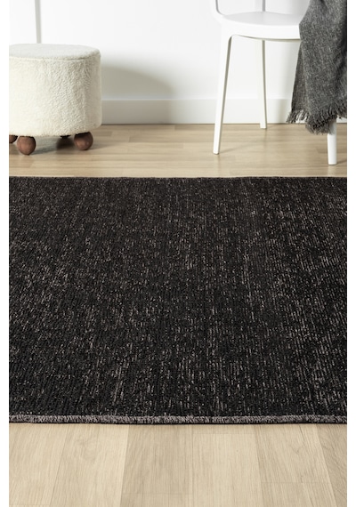 Antik Antrasit Halı Yıkanabilir Kaymaz Taban Şönil Kilim Dokuma Pamuk Taban Kilim 10105a Antrasit