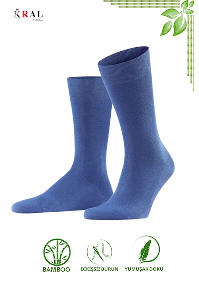 Kral Socks Bambu Erkek Soket Düz Uzun Çorap Klasik Yazlık Dikişsiz 6'lı Premium Set Asorti1