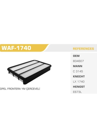 WINKEL WAF-1740 WINKEL HAVA FİLTRESİ FRONTERA / TROOPER 2.2 TDI K